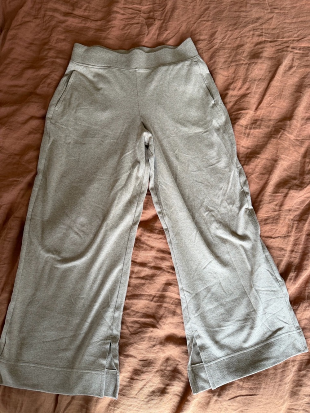 Pact Beige Wide-Leg Knit Pants